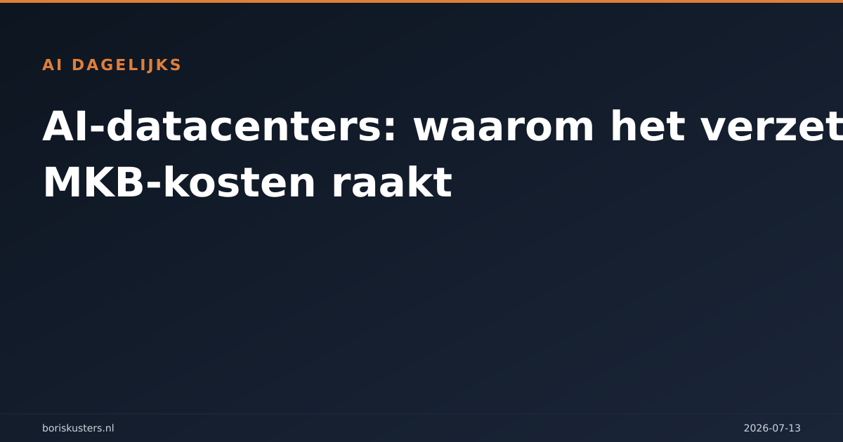 AI-datacenters: waarom het verzet jouw MKB-kosten raakt