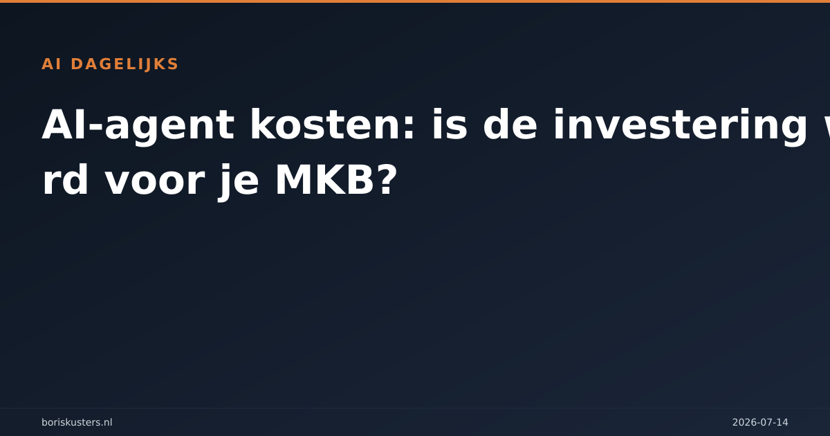 AI-agent kosten: is de investering waard voor je MKB?