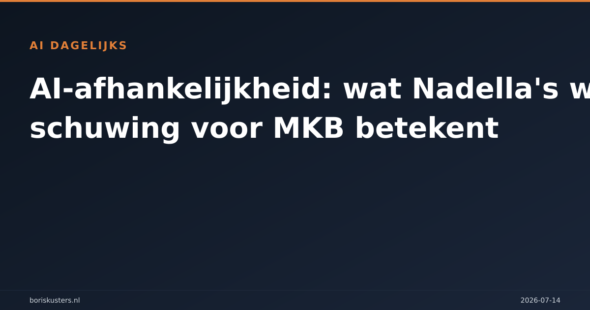 AI-afhankelijkheid: wat Nadella's waarschuwing voor MKB betekent