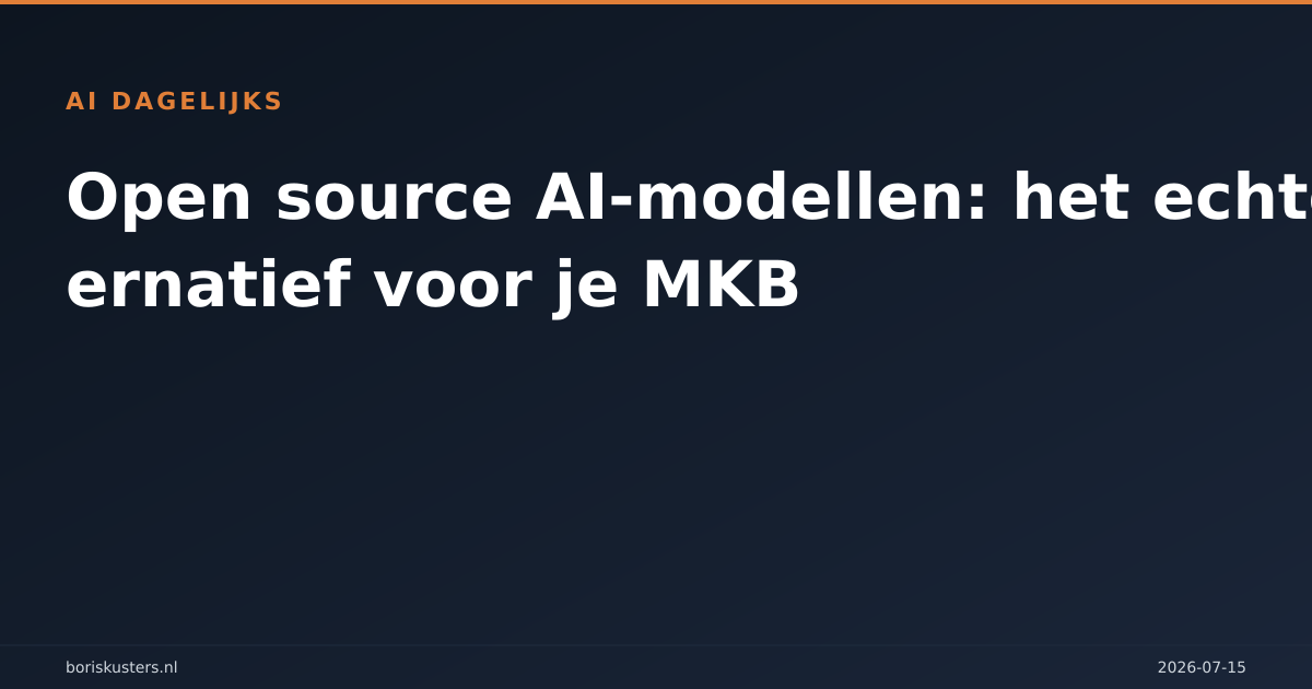 Open source AI-modellen: het echte alternatief voor je MKB