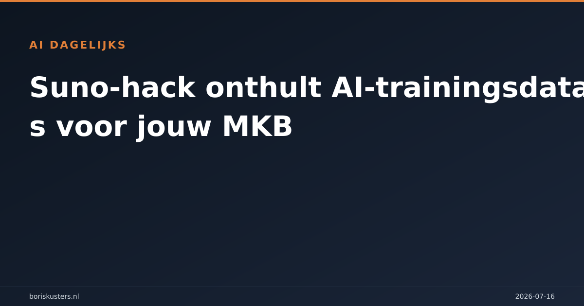 Suno-hack onthult AI-trainingsdata: les voor jouw MKB