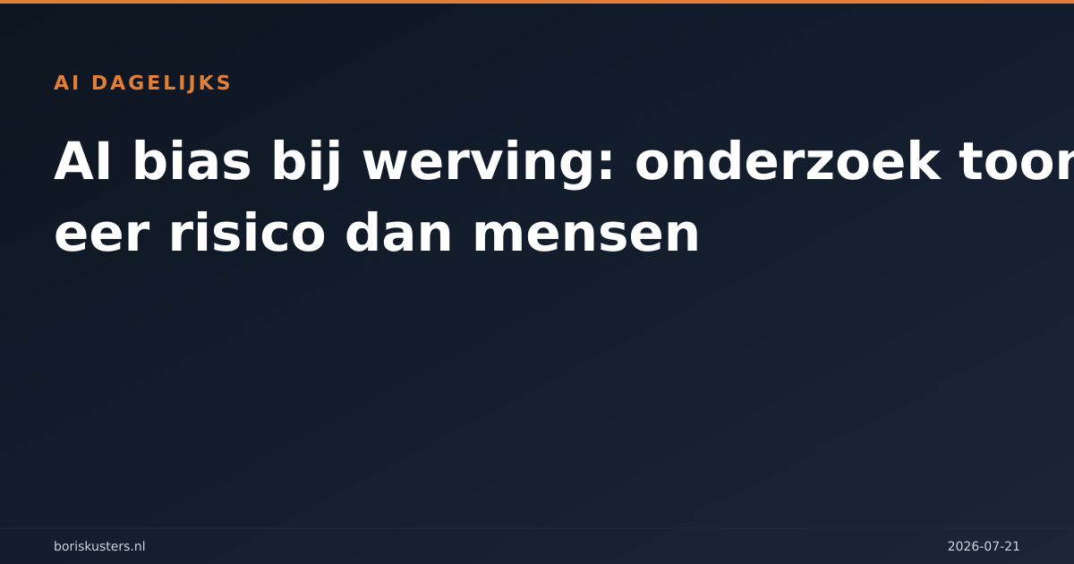 AI bias bij werving: onderzoek toont meer risico dan mensen