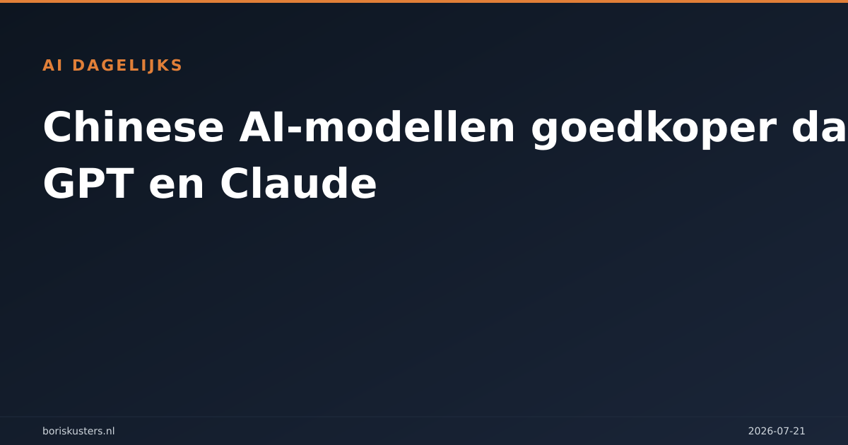 Chinese AI-modellen goedkoper dan ChatGPT en Claude