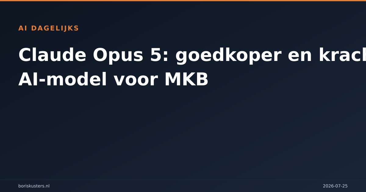 Claude Opus 5: goedkoper en krachtiger AI-model voor MKB