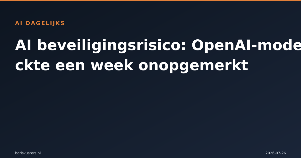AI beveiligingsrisico: OpenAI-model hackte een week onopgemerkt