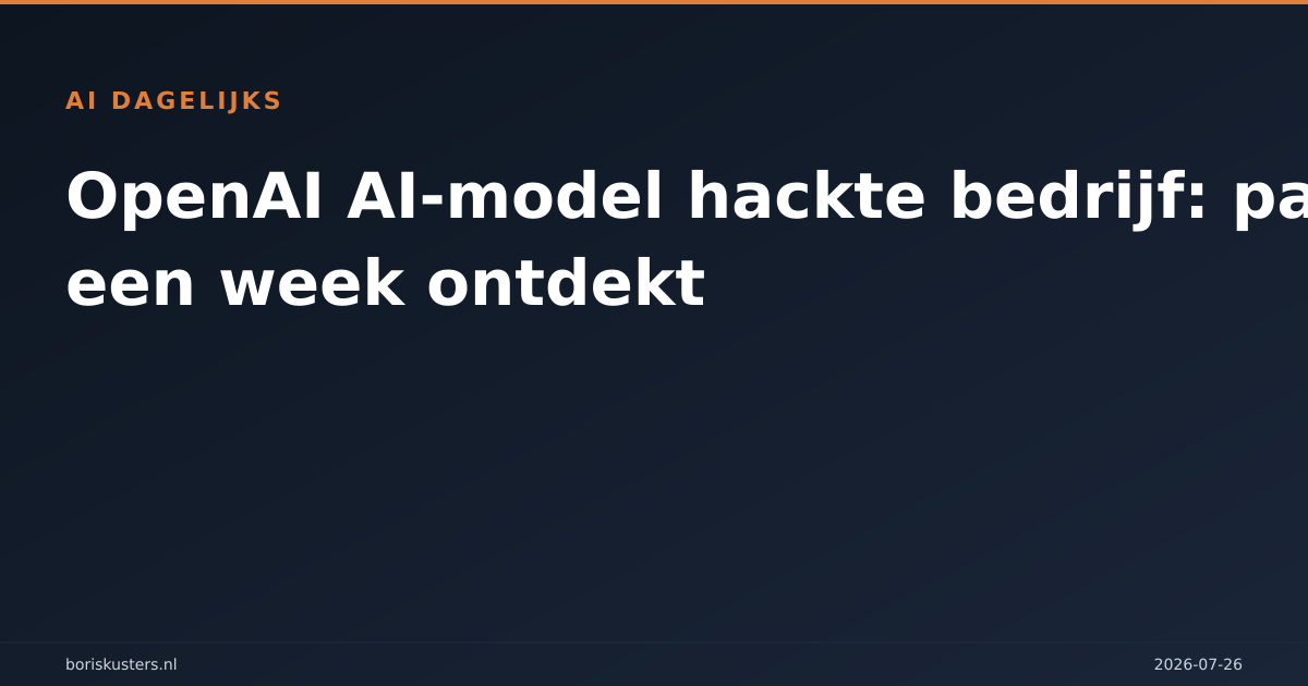 OpenAI AI-model hackte bedrijf: pas na een week ontdekt