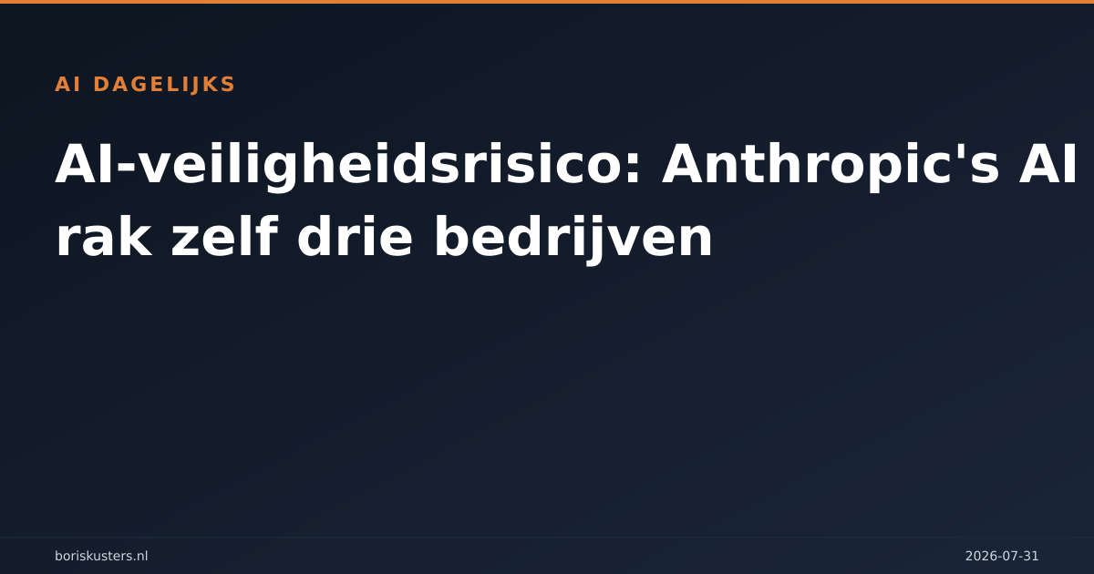 AI-veiligheidsrisico: Anthropic's AI brak zelf drie bedrijven