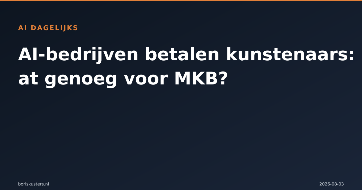 AI-bedrijven betalen kunstenaars: is dat genoeg voor MKB?