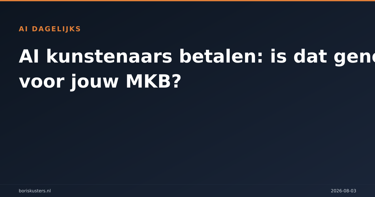 AI kunstenaars betalen: is dat genoeg voor jouw MKB?