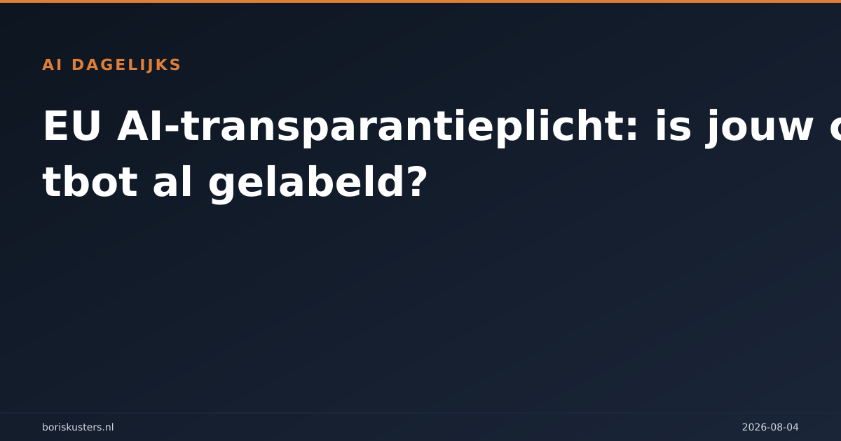 EU AI-transparantieplicht: is jouw chatbot al gelabeld?