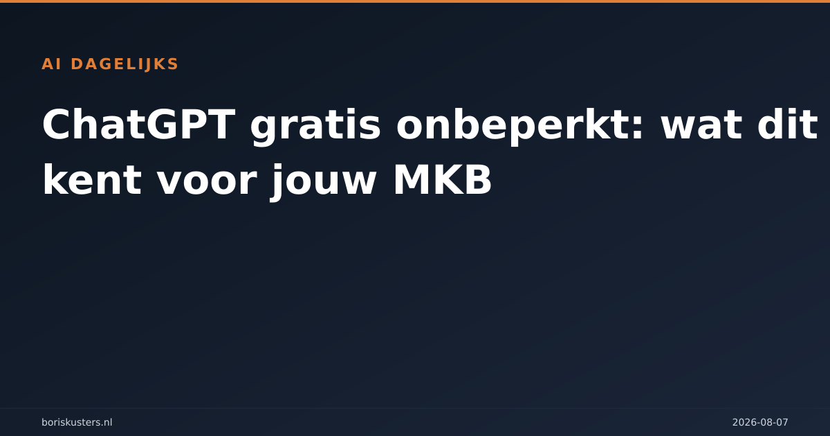 ChatGPT gratis onbeperkt: wat dit betekent voor jouw MKB