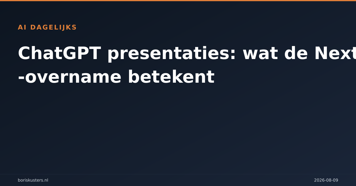 ChatGPT presentaties: wat de NextSlide-overname betekent