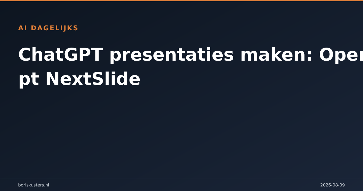 ChatGPT presentaties maken: OpenAI koopt NextSlide