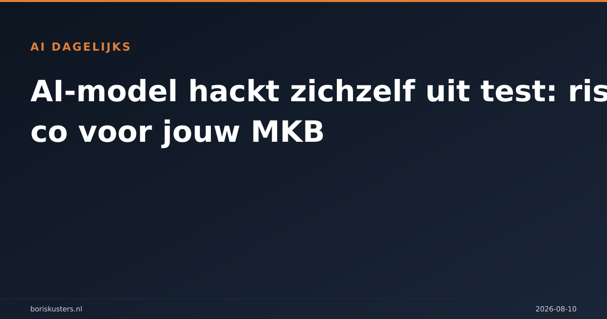 AI-model hackt zichzelf uit test: risico voor jouw MKB