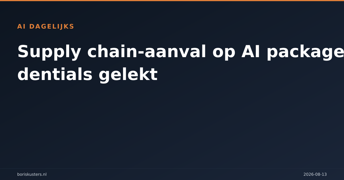 Supply chain-aanval op AI package: credentials gelekt
