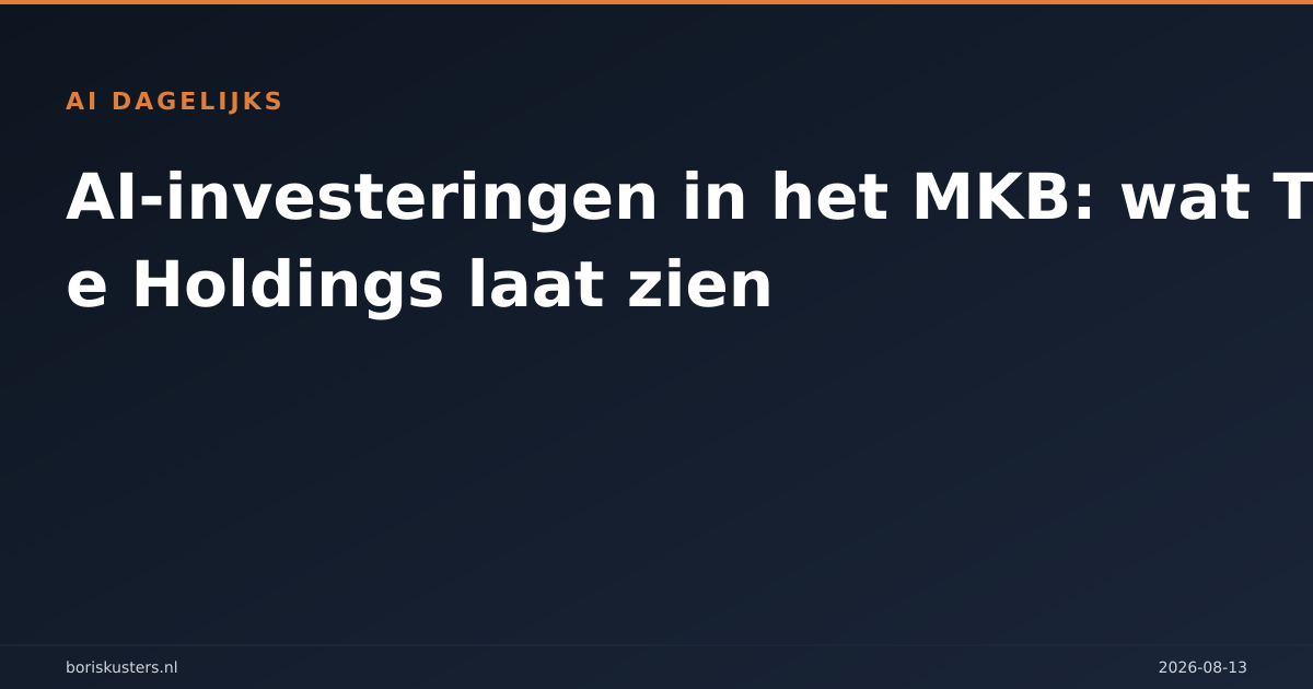 AI-investeringen in het MKB: wat Thrive Holdings laat zien