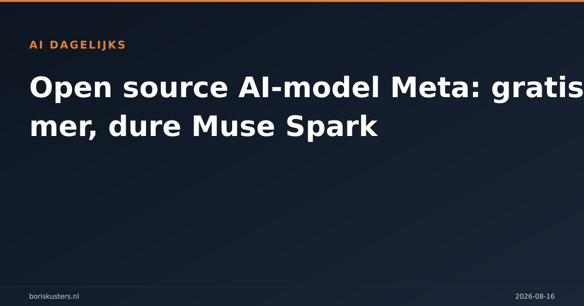Open source AI-model Meta: gratis Glimmer, dure Muse Spark