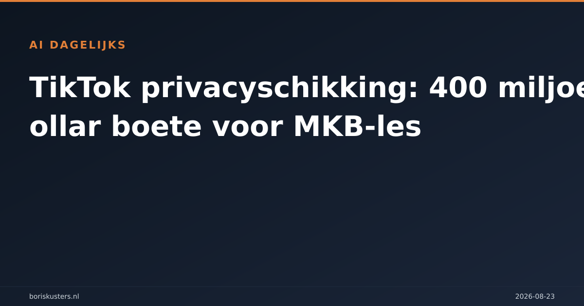 TikTok privacyschikking: 400 miljoen dollar boete voor MKB-les