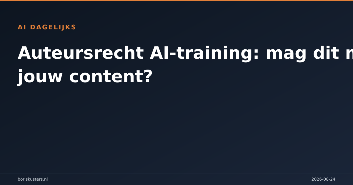 Auteursrecht AI-training: mag dit met jouw content?