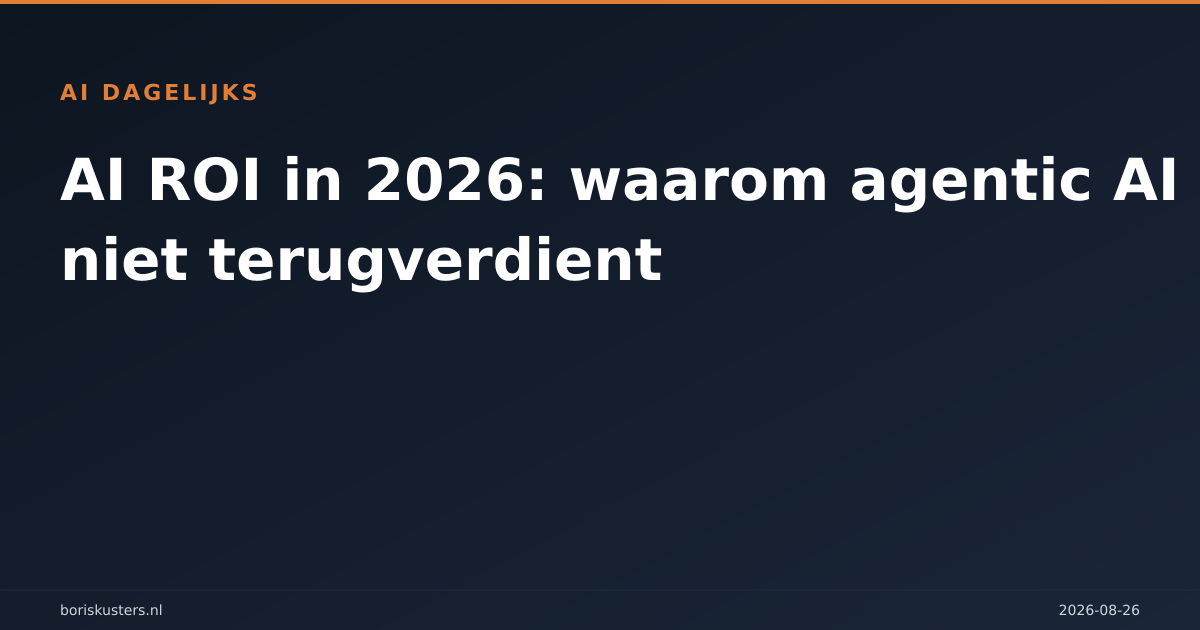 AI ROI in 2026: waarom agentic AI nog niet terugverdient