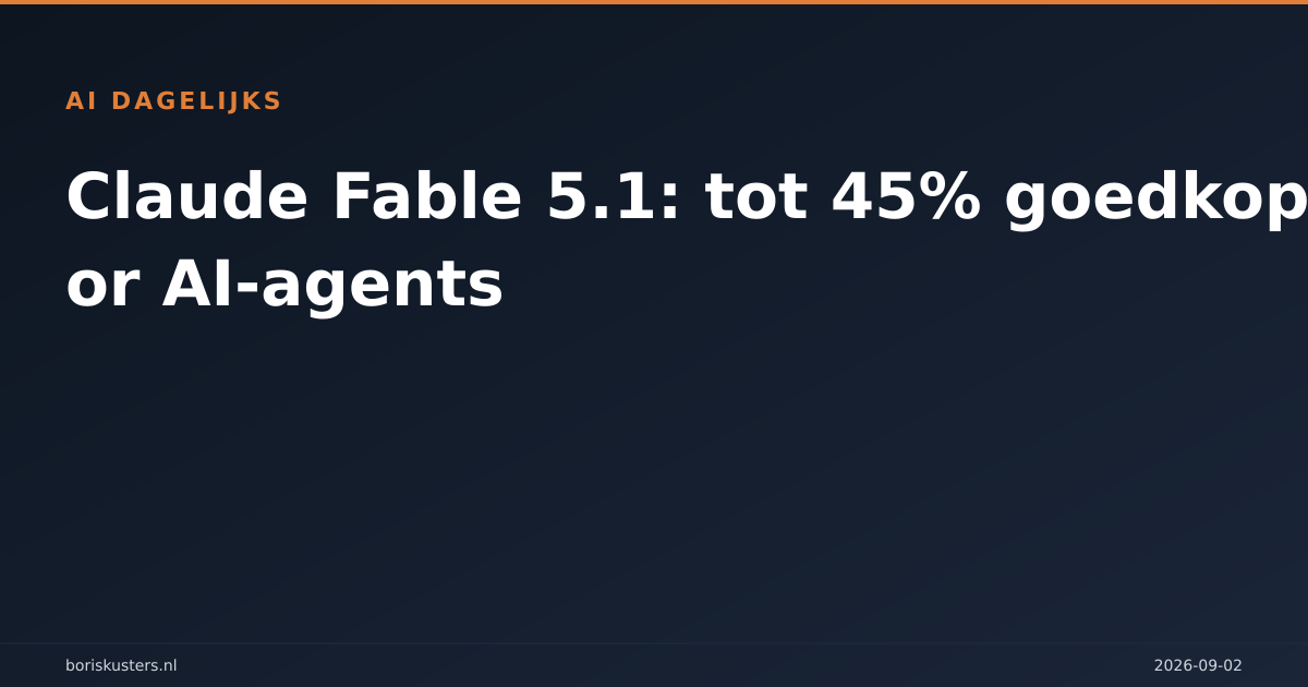 Claude Fable 5.1: tot 45% goedkoper voor AI-agents