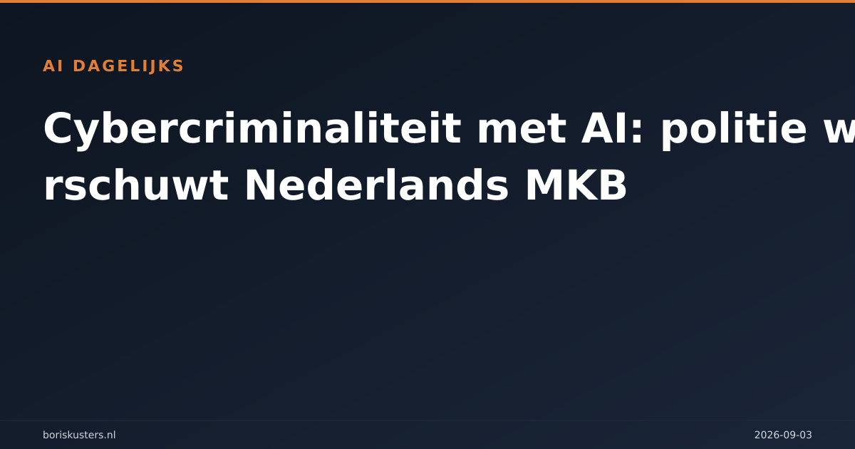Cybercriminaliteit met AI: politie waarschuwt Nederlands MKB