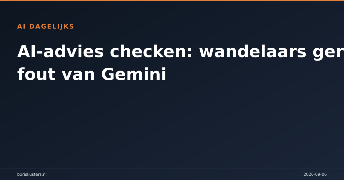 AI-advies checken: wandelaars gered na fout van Gemini