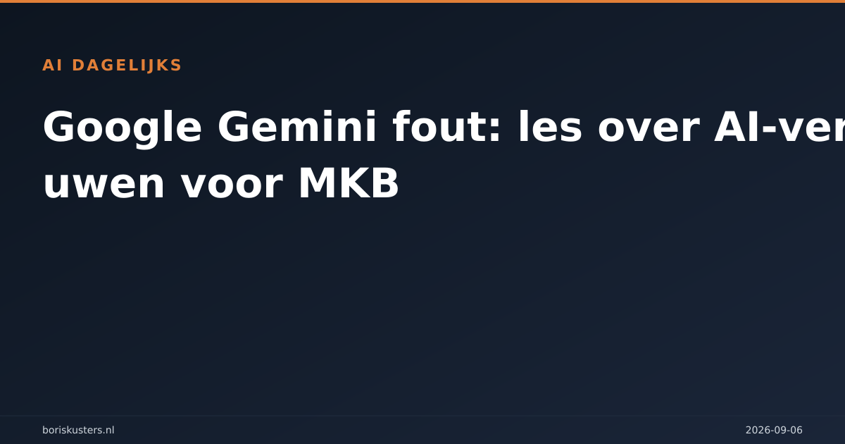 Google Gemini fout: les over AI-vertrouwen voor MKB