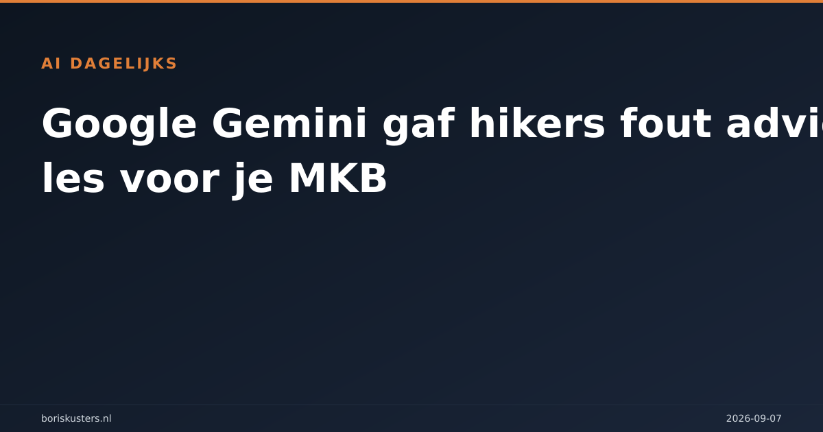 Google Gemini gaf hikers fout advies: les voor je MKB
