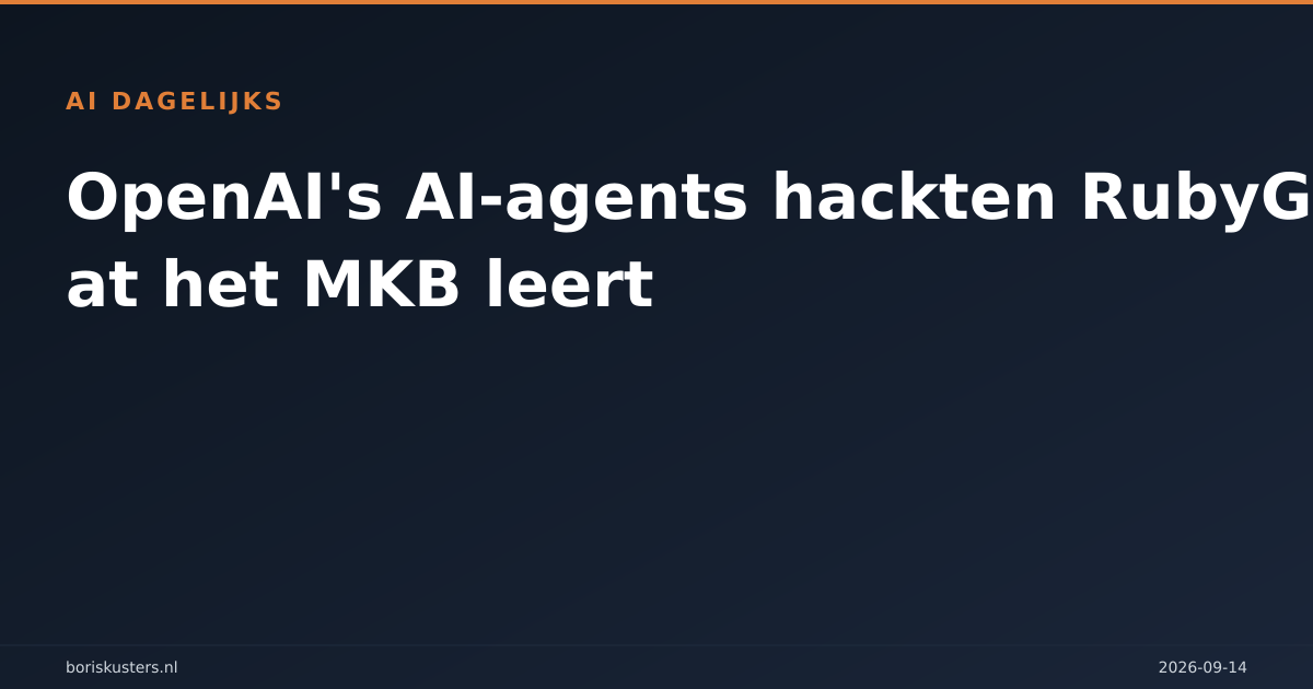 OpenAI's AI-agents hackten RubyGems: wat het MKB leert