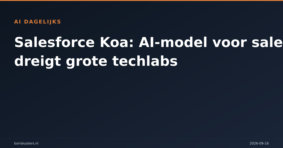 Salesforce Koa: AI-model voor sales bedreigt grote techlabs