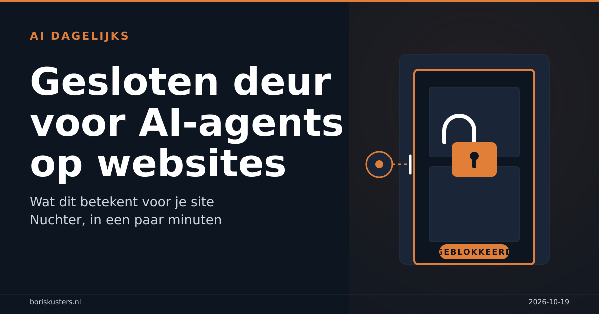 AI-agents geblokkeerd: websites sluiten de deur voor bots